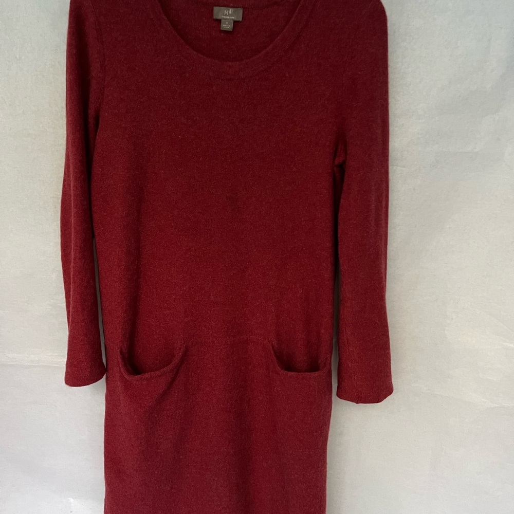 J. Jill Long Sleeve Knee length Women’s Pullover Sweater Dress Red Small